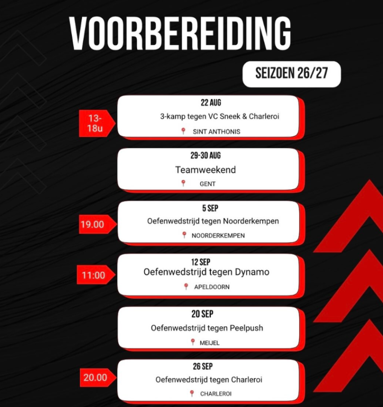 Oefenprogramma D1 van start